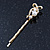 Pair Of Clear Crystal, Simulated Pearl Bow Hair Slides In Gold Plating - 55mm Length - view 4