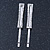 Pair Of Clear Swarovski Crystal Square Hair Slides In Rhodium Plating - 55mm Length - view 9