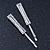 Pair Of Clear Swarovski Crystal Square Hair Slides In Rhodium Plating - 55mm Length - view 6