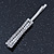 Pair Of Clear Swarovski Crystal Square Hair Slides In Rhodium Plating - 55mm Length - view 8
