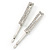 Pair Of Clear Swarovski Crystal Square Hair Slides In Rhodium Plating - 55mm Length - view 11