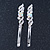 Pair Of Clear/ AB Crystal Bridal Hair Slides In Rhodium Plating - 60mm Length - view 8