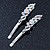Pair Of Clear/ AB Crystal Bridal Hair Slides In Rhodium Plating - 60mm Length - view 4