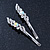 Pair Of Clear/ AB Crystal Bridal Hair Slides In Rhodium Plating - 60mm Length - view 9