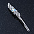 Pair Of Clear/ AB Crystal Bridal Hair Slides In Rhodium Plating - 60mm Length - view 10