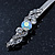 Pair Of Clear/ AB Crystal Bridal Hair Slides In Rhodium Plating - 60mm Length - view 6