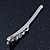 Pair Of Clear/ AB Crystal Bridal Hair Slides In Rhodium Plating - 60mm Length - view 7