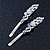 Pair Of Clear/ AB Crystal Bridal Hair Slides In Rhodium Plating - 60mm Length - view 11