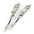 Pair Of Clear/ AB Crystal Bridal Hair Slides In Rhodium Plating - 60mm Length - view 12