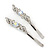 Pair Of Clear/ AB Crystal Bridal Hair Slides In Rhodium Plating - 60mm Length - view 3