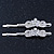 Pair Of Clear Crystal 'Daisy' Hair Slides In Rhodium Plating - 55mm Length - view 7