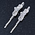Pair Of Clear Crystal 'Daisy' Hair Slides In Rhodium Plating - 55mm Length - view 2