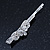 Pair Of Clear Crystal 'Daisy' Hair Slides In Rhodium Plating - 55mm Length - view 6
