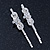 Pair Of Clear Crystal 'Daisy' Hair Slides In Rhodium Plating - 55mm Length - view 9