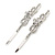 Pair Of Clear Crystal 'Daisy' Hair Slides In Rhodium Plating - 55mm Length - view 3