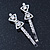 Pair Of Clear/ AB Swarovski Crystal 'Bow' Hair Slides In Rhodium Plating - 60mm Length - view 9