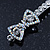 Pair Of Clear/ AB Swarovski Crystal 'Bow' Hair Slides In Rhodium Plating - 60mm Length - view 6