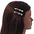 Pair Of Clear/ AB Swarovski Crystal 'Bow' Hair Slides In Rhodium Plating - 60mm Length - view 3