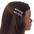 Pair Of Clear/Pink/ AB Swarovski Crystal 'Bow' Hair Slides In Rhodium Plating - 60mm Length - view 2