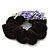 Large Rhodium Plated Crystal Peacock Pony Tail Black Hair Scrunchie - Purple/ Clear - view 5