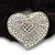 Rhodium Plated Swarovski Crystal Classic 'Heart' Pony Tail Black Hair Scrunchie - AB/ Clear - view 2