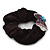 Rhodium Plated Swarovski Crystal 'Bow' Pony Tail Black Hair Scrunchie - Amethyst/ Purple/ AB - view 4