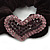 Rhodium Plated Swarovski Crystal 'Asymmetrical Heart' Pony Tail Black Hair Scrunchie - Amethyst/ Deep Purple - view 2