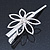 Bridal/ Prom/ Wedding Rhodium Plated Clear Crystal Open Flower Hair Beak Clip/ Concord Clip - 12cm Length - view 5