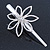 Bridal/ Prom/ Wedding Rhodium Plated Clear Crystal Open Flower Hair Beak Clip/ Concord Clip - 12cm Length - view 7