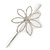 Bridal/ Prom/ Wedding Rhodium Plated Clear Crystal Open Flower Hair Beak Clip/ Concord Clip - 12cm Length - view 8