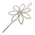 Bridal/ Prom/ Wedding Rhodium Plated Clear Crystal Open Flower Hair Beak Clip/ Concord Clip - 12cm Length - view 2