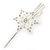 Bridal/ Prom/ Wedding Rhodium Plated Clear Crystal Open Flower Hair Beak Clip/ Concord Clip - 13cm Length - view 12