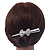 Bridal/ Prom/ Wedding Silver Tone Clear Crystal Bow  Hair Beak Clip/ Concord Clip - 13cm Length - view 7