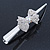Bridal/ Prom/ Wedding Silver Tone Clear Crystal Bow  Hair Beak Clip/ Concord Clip - 13cm Length - view 2