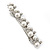 Bridal Wedding Prom Silver Tone Simulated Glass Pearl Crystal Barrette Hair Clip Grip - 85mm Width - view 11