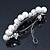Large Bridal Wedding Prom Silver Tone Crystal Simulated Pearl 'Triple Flower' Barrette Hair Clip Grip - 10cm Across - view 5