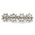 Bridal Wedding Prom Silver Tone Crystal Diamante 'Flower' Barrette Hair Clip Grip - 85mm Across - view 11