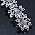 Bridal Wedding Prom Silver Tone Crystal Diamante 'Flower' Barrette Hair Clip Grip - 85mm Across - view 7