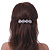 Bridal Wedding Prom Silver Tone Crystal Diamante 'Flower' Barrette Hair Clip Grip - 85mm Across - view 4