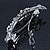 Bridal Wedding Prom Silver Tone Diamante 'Intertwined Flowers' Barrette Hair Clip Grip - 85mm Across - view 4