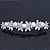 Bridal Wedding Prom Silver Tone Simulated Pearl Diamante 'Butterfly' Barrette Hair Clip Grip - 85mm Across - view 2