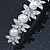 Bridal Wedding Prom Silver Tone Simulated Pearl Diamante 'Butterfly' Barrette Hair Clip Grip - 85mm Across - view 7