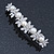 Bridal Wedding Prom Silver Tone Simulated Pearl Diamante 'Butterfly' Barrette Hair Clip Grip - 85mm Across - view 9