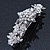 Bridal Wedding Prom Silver Tone Diamante 'Daisy Flower' Barrette Hair Clip Grip - 85mm Across - view 5