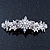 Bridal Wedding Prom Silver Tone Diamante 'Daisy Flower' Barrette Hair Clip Grip - 85mm Across - view 9