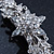 Bridal Wedding Prom Silver Tone Diamante 'Daisy Flower' Barrette Hair Clip Grip - 85mm Across - view 7