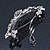 Bridal Wedding Prom Silver Tone Diamante 'Daisy Flower' Barrette Hair Clip Grip - 85mm Across - view 6