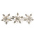 Bridal Wedding Prom Silver Tone Simulated Pearl Diamante 'Triple Flower' Barrette Hair Clip Grip - 80mm Across - view 6