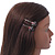 2 Teen Enamel Crystal 'Flower & Ladybug' Hair Grips/ Slides In Rhodium Plating - 50mm Across - view 7