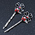 2 Teen Enamel Crystal 'Flower & Ladybug' Hair Grips/ Slides In Rhodium Plating - 50mm Across - view 5